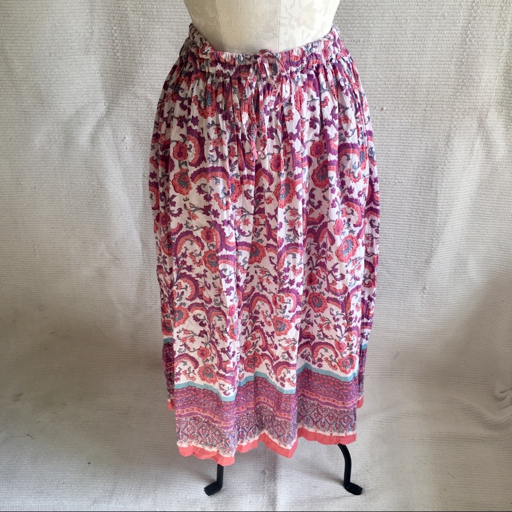 Anokhi Rare Vintage 70s Batik Print Prairie Skirt - Picture 3 of 8